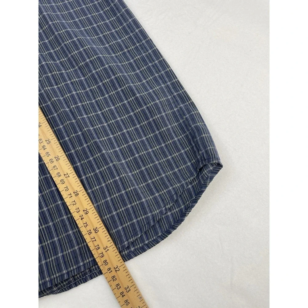 The North Face Men's Plaid Blue Casual Button‎ Down Short Sleeve Shirt Size XL
